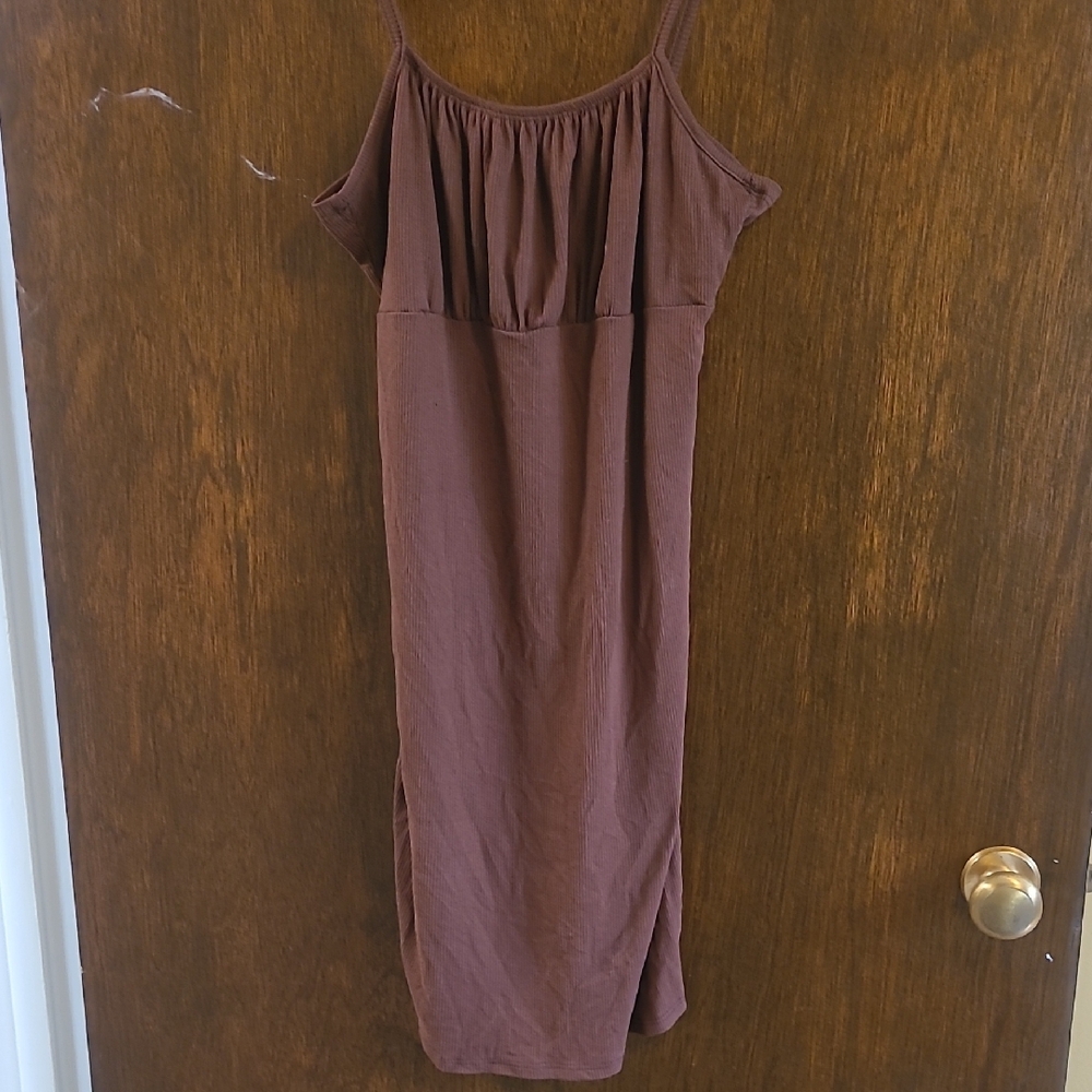 See You Monday Pink Sundress with Slit and Spaghetti Straps